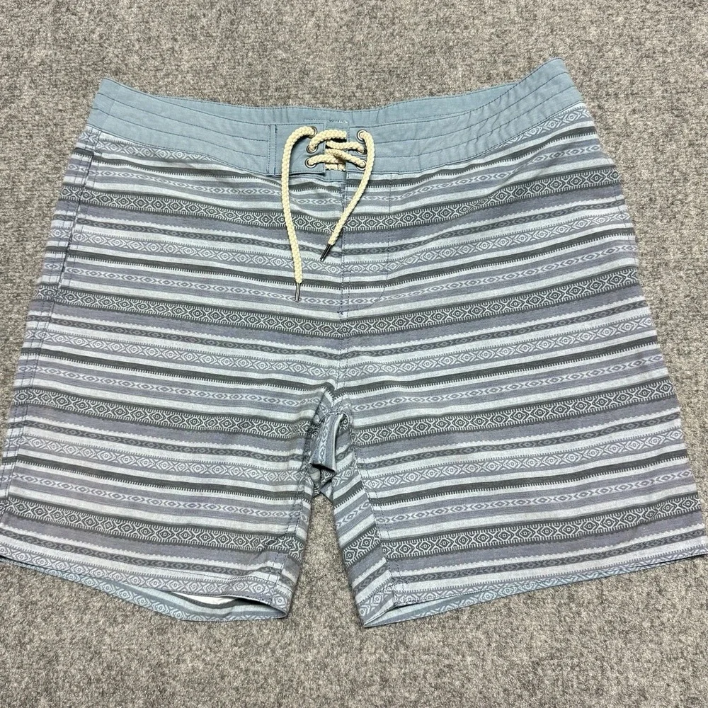 Faherty Boardshorts Mens 34 Classic Blue Falls Ikat Swim Shorts Bathing Suit